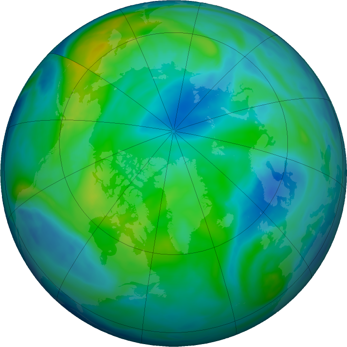 Arctic ozone map for 06 November 2020